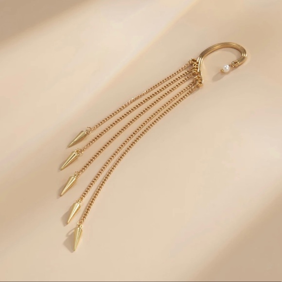 Long Tassel Gold Earrings - Picture 5 of 7